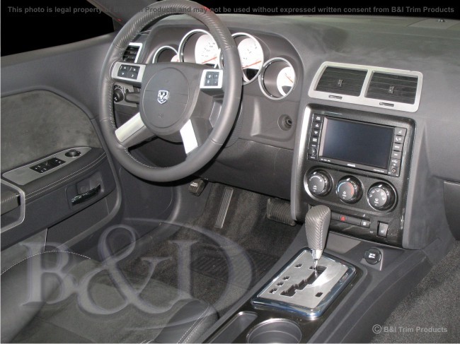 Brushed Aluminum Interior Dress Up Kit 08-14 Dodge Challenger - Click Image to Close